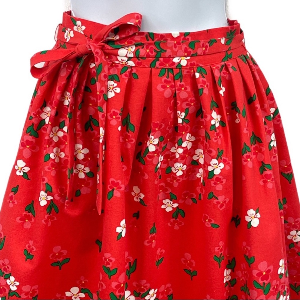Vintage Malia Honolulu Cotton Floral Skirt *00 Orange/Red - Picture 4 of 9